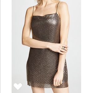 Alice & Olivia harmony chainmail mini slip dress